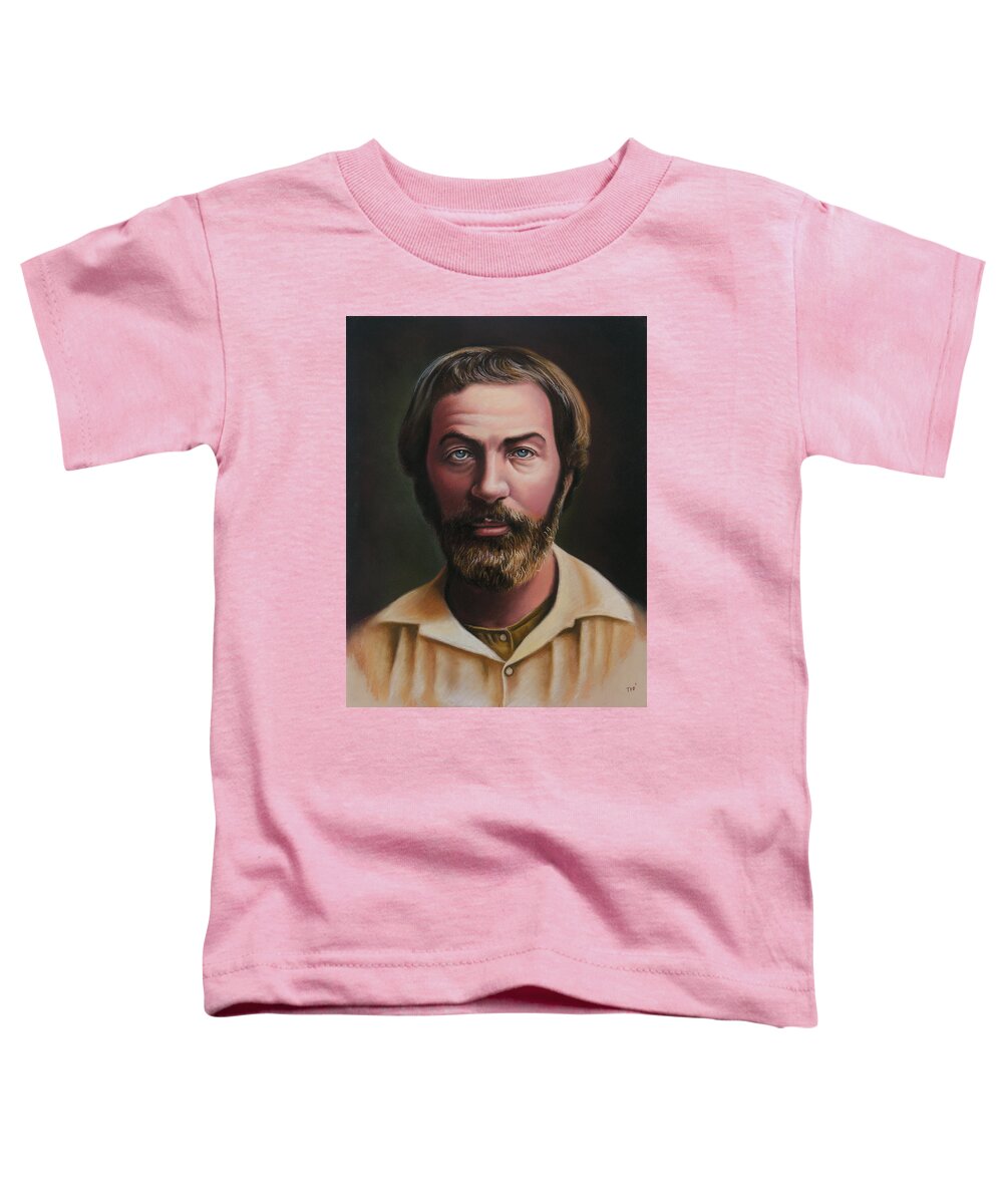 Walt Whitman Toddler T-Shirt featuring the pastel Young Walt Whitman by Miguel Tio