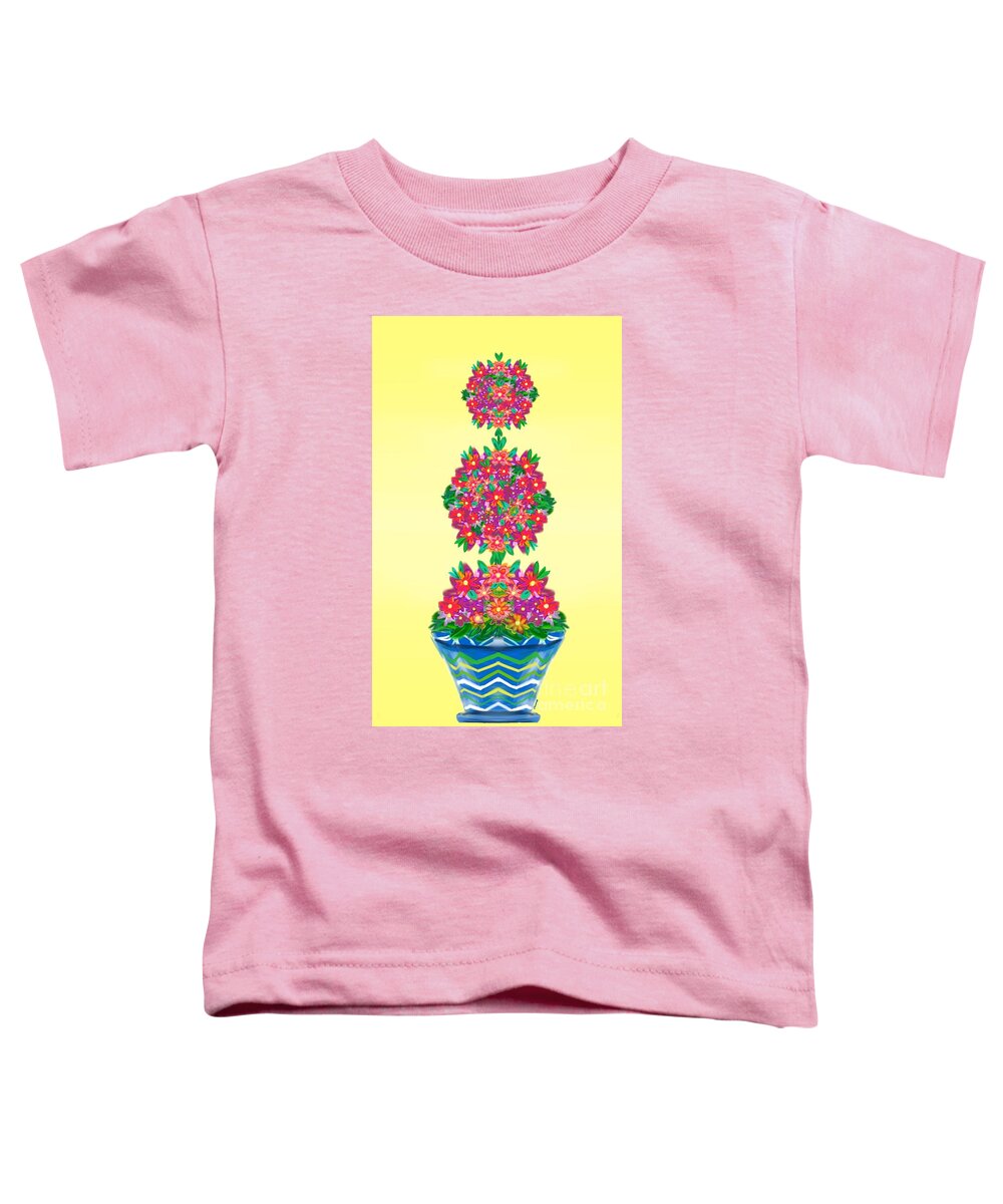 Floral Toddler T-Shirt featuring the digital art Zig zag topiary by Christine Fournier