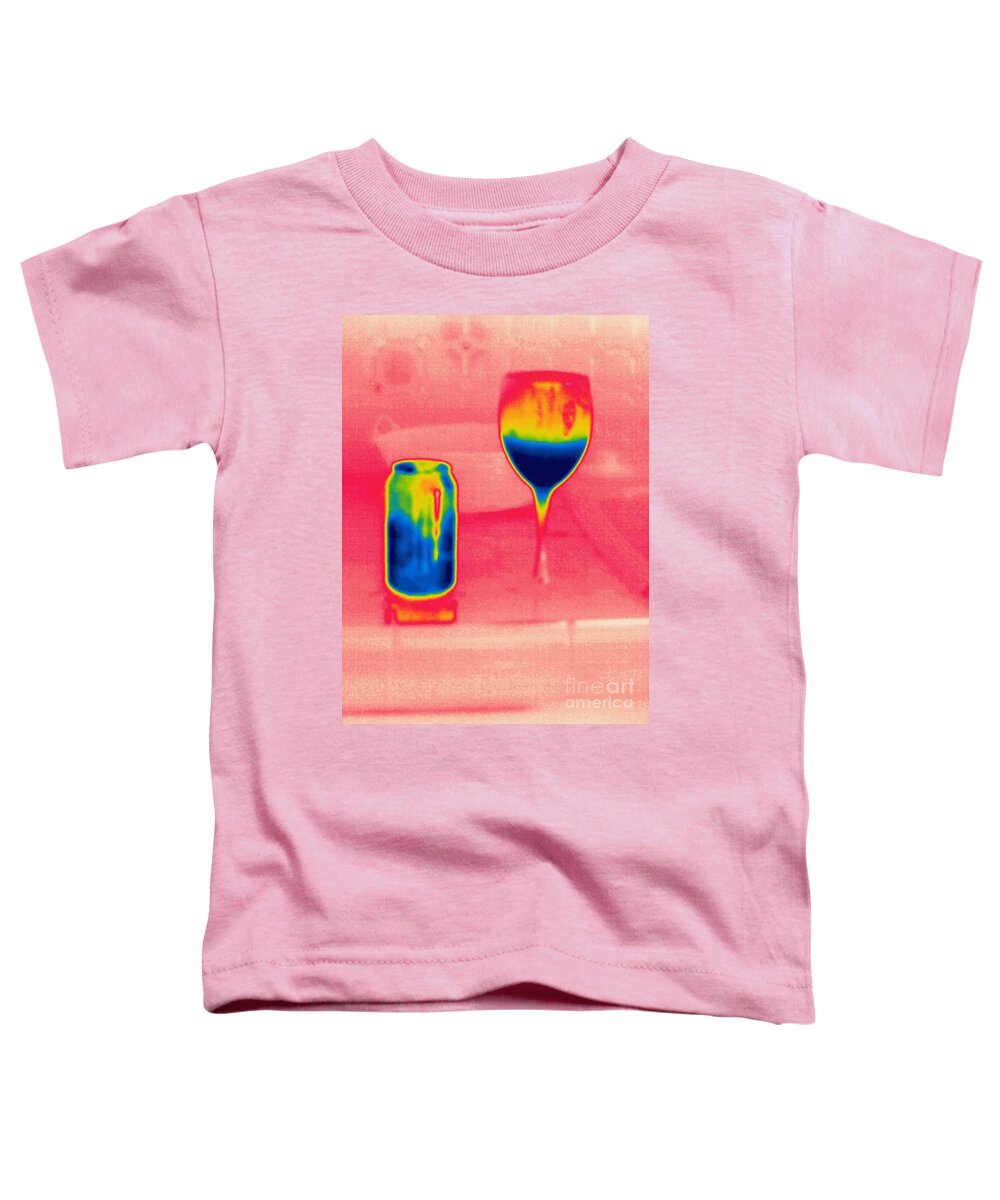 Thermogram Toddler T-Shirt featuring the photograph A Thermogram Of Cool Wine And Cool Soda by Ted Kinsman