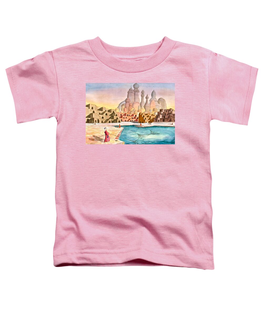 Atlantis Toddler T-Shirt featuring the painting Atlantis Retrospect by Frank SantAgata