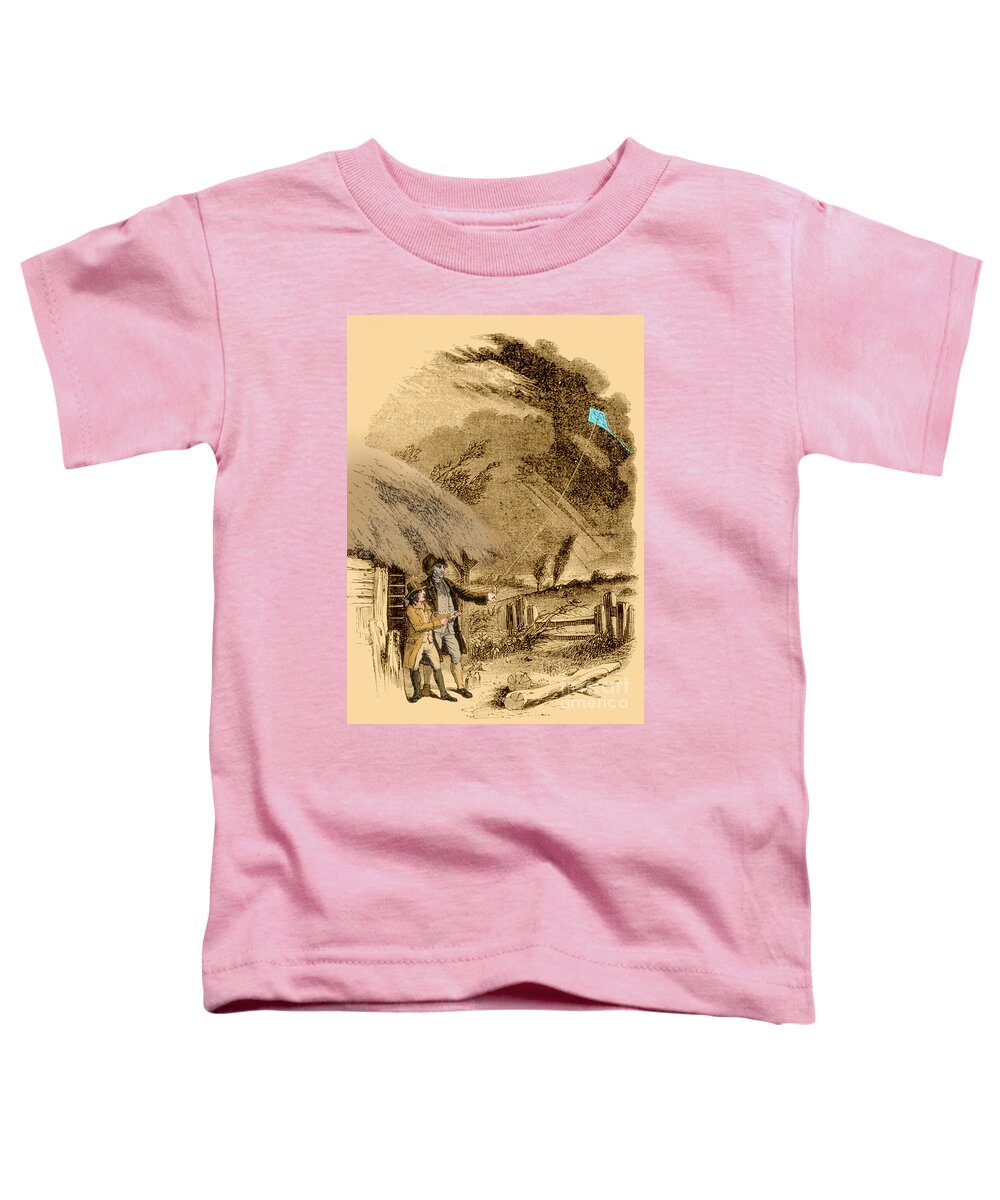 Science Toddler T-Shirt featuring the photograph Benjamin Franklin, Electricty by Science Source