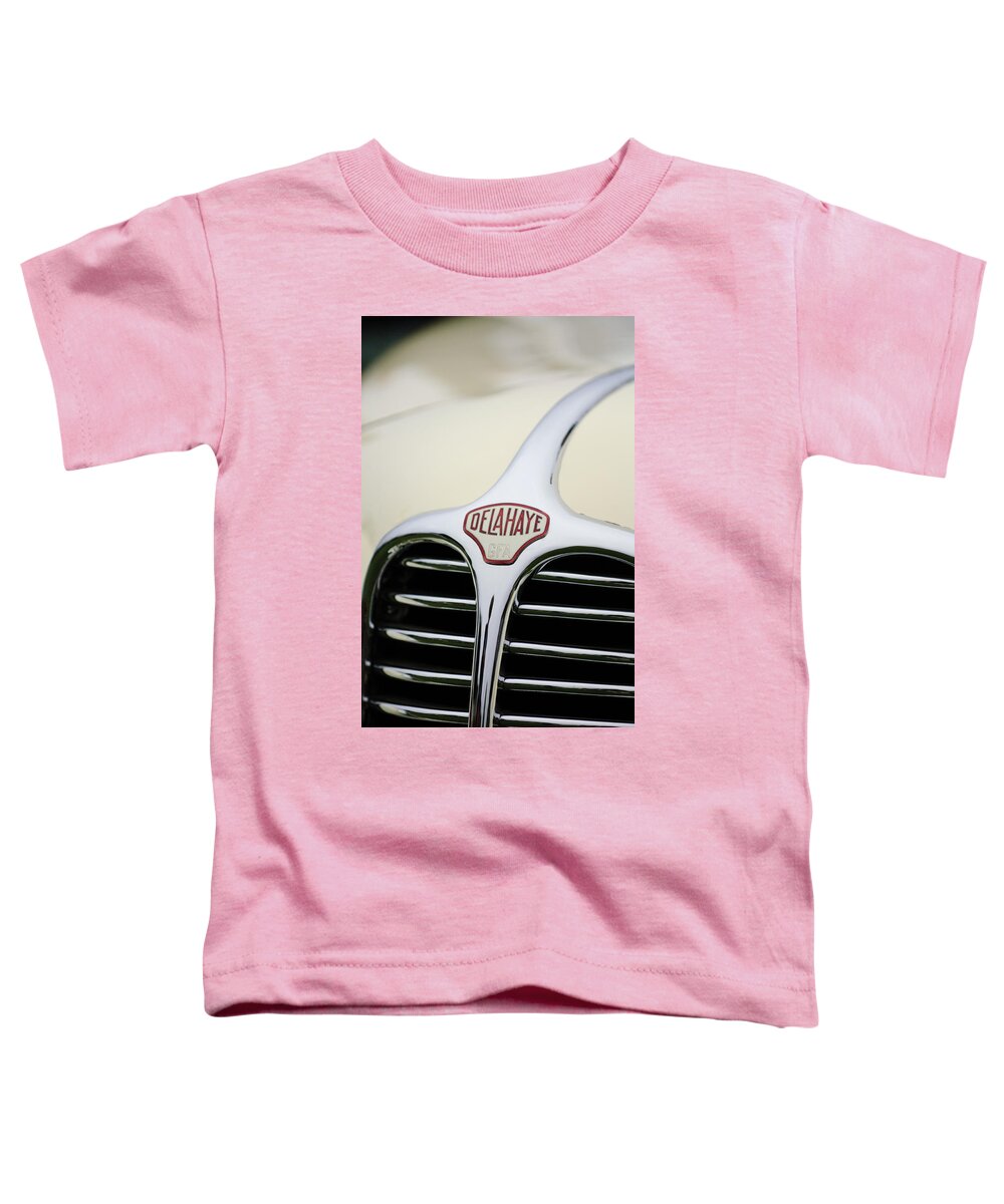 Delahaye Toddler T-Shirt featuring the photograph Delahaye Hood Emblem by Jill Reger