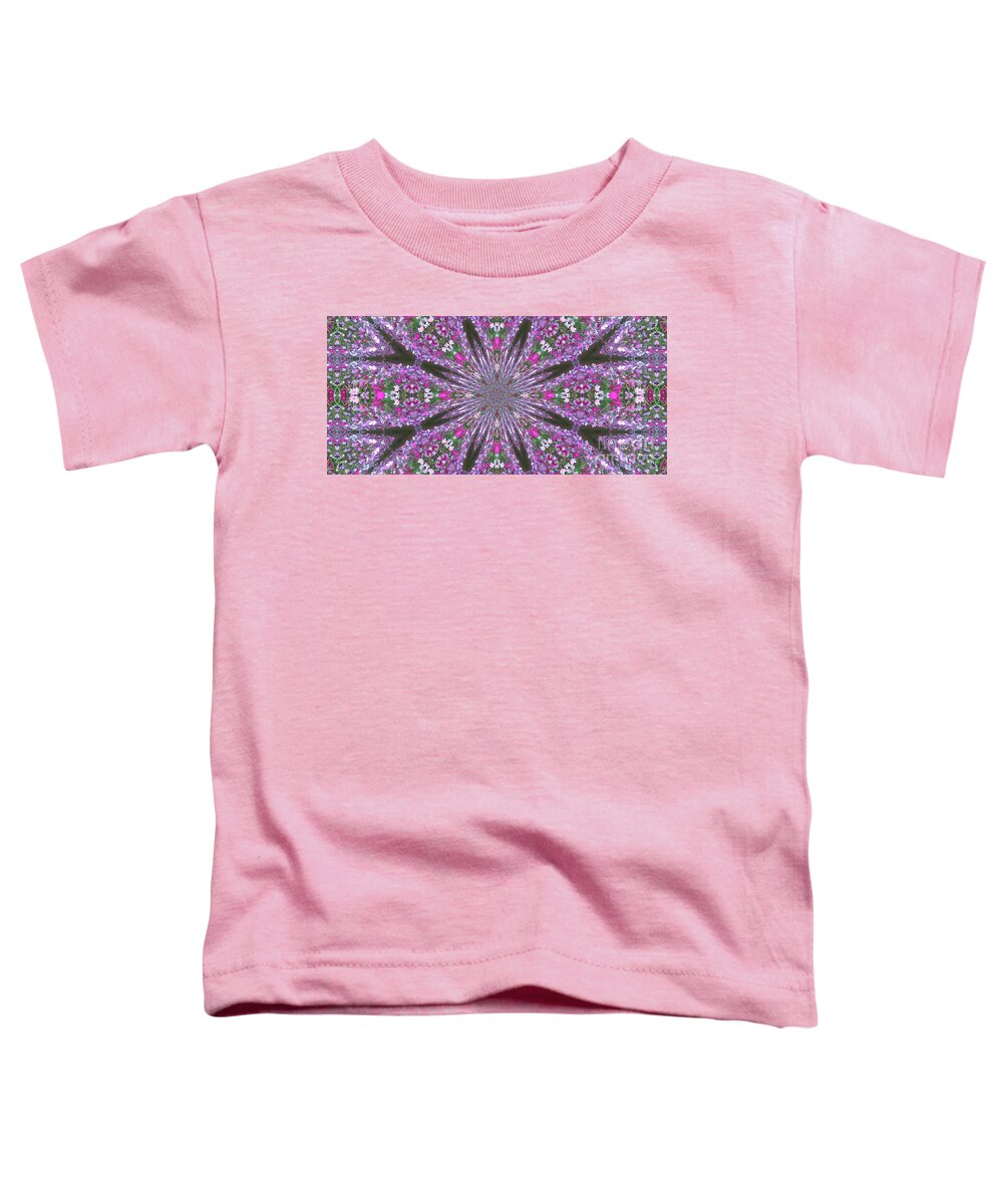 Kaleidoscopic Toddler T-Shirt featuring the photograph Flowery Snow Flake by Donna Brown
