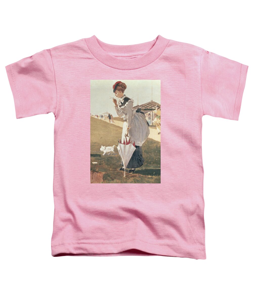 Long Branch (detail) By Winslow Homer (1836-1910) Toddler T-Shirt featuring the painting Long Branch by Winslow Homer