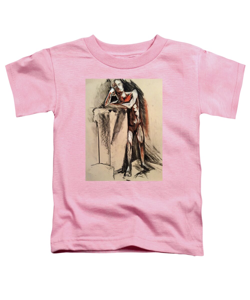  Toddler T-Shirt featuring the drawing Man 1 by John Gholson