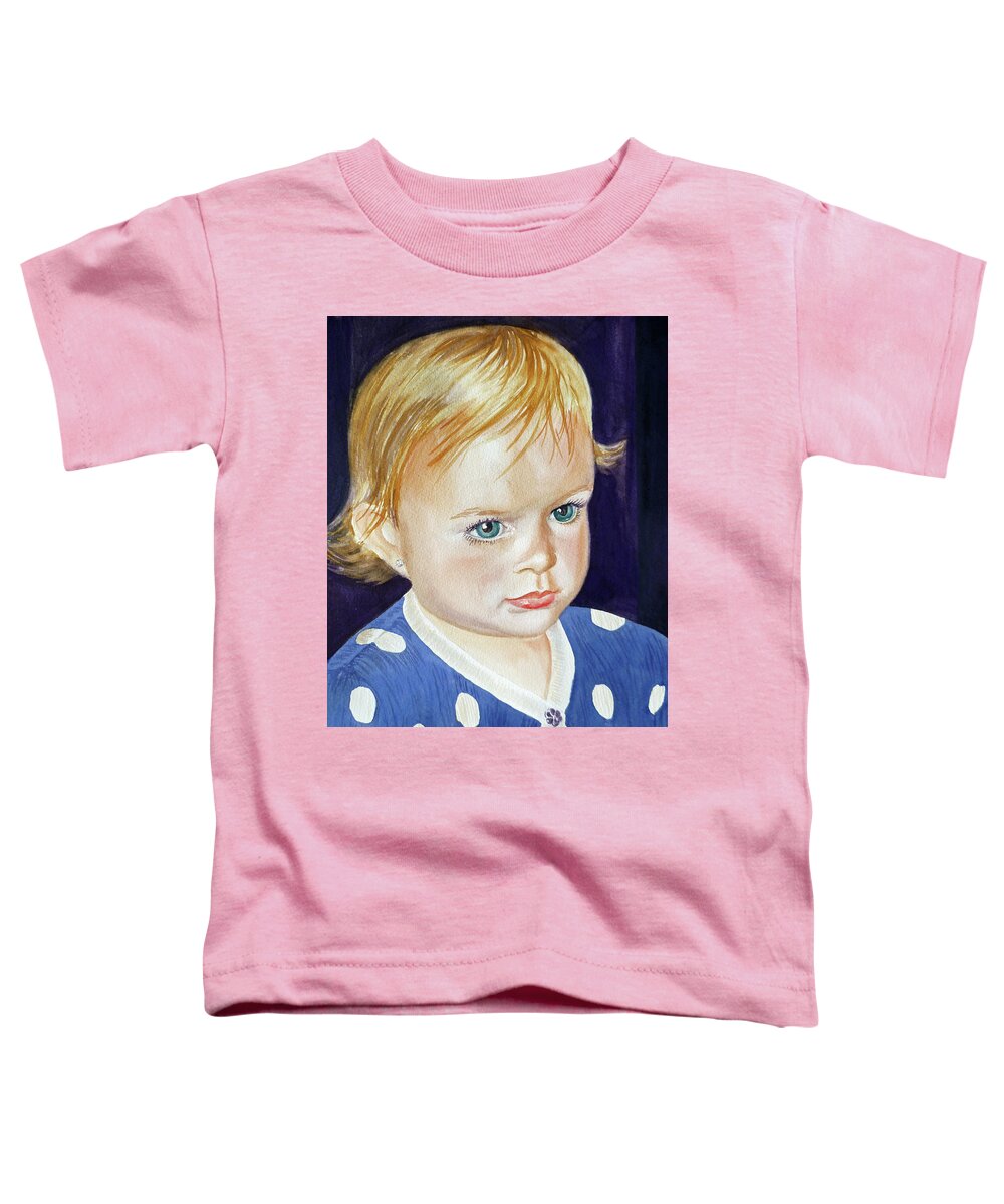 Girl Portrait Toddler T-Shirt featuring the painting Polka Dots by Irina Sztukowski