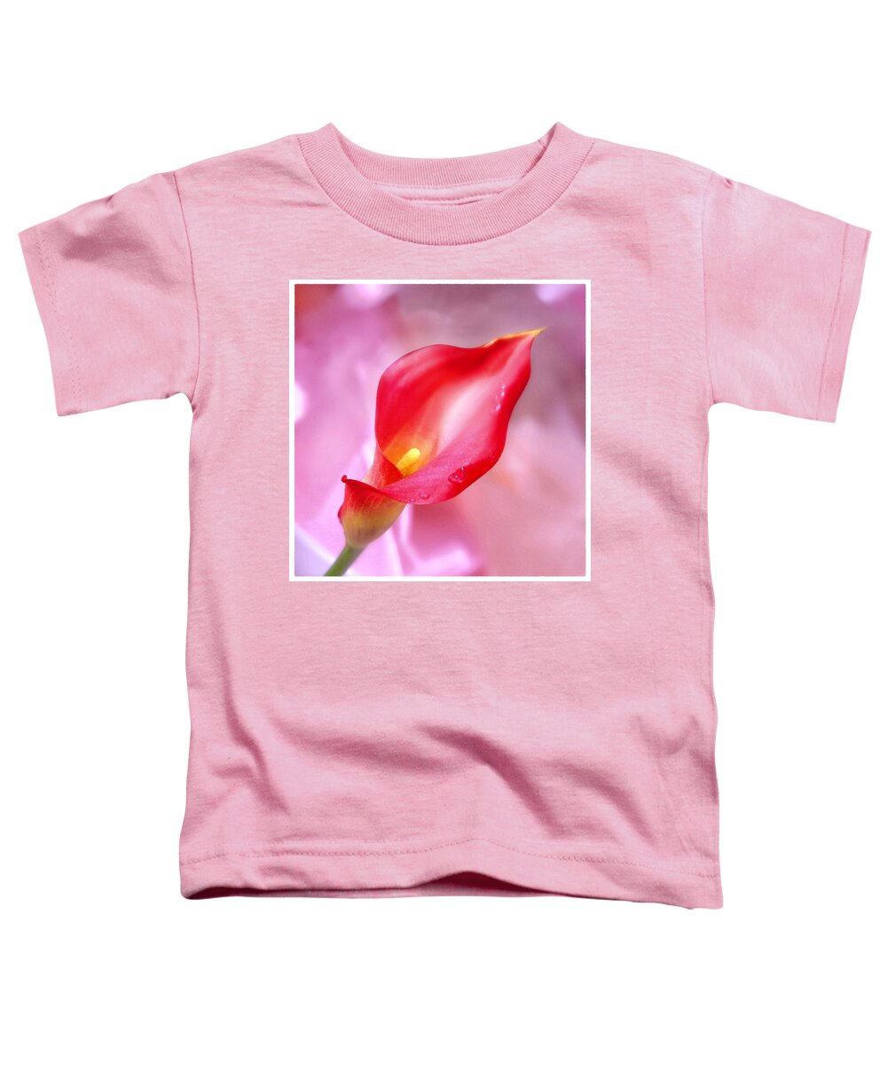 Red Calla Lily Toddler T-Shirt featuring the photograph Red Calla Lily by Mike McGlothlen