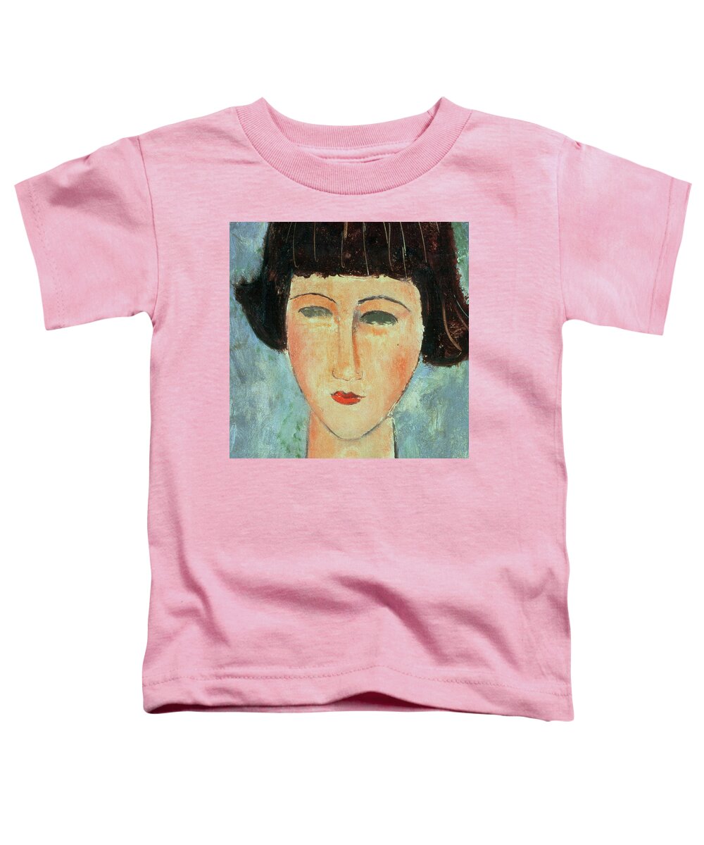Portrait; Female; Girl; Face; Close-up Toddler T-Shirt featuring the painting Young Brunette by Modigliani