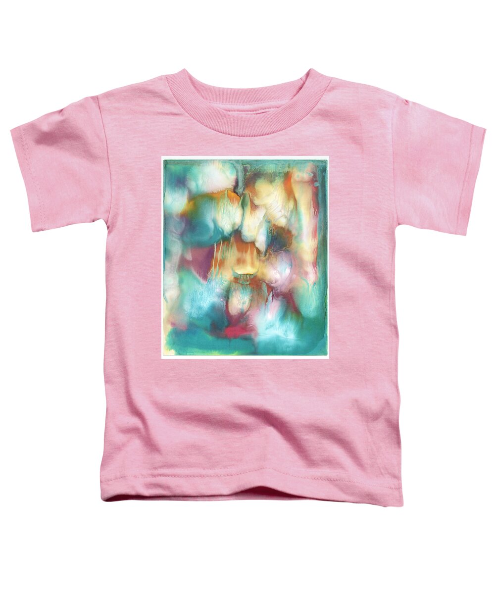  Toddler T-Shirt featuring the painting Budgie Khan in the Aurora #1 by Sperry Andrews