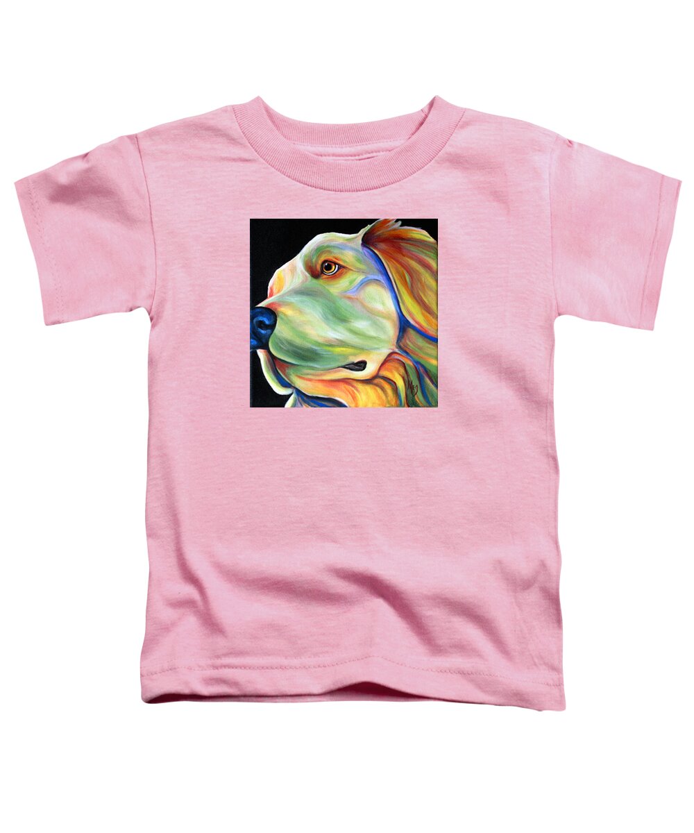 Oil Toddler T-Shirt featuring the painting Golden Retriever #1 by Meg Keeling