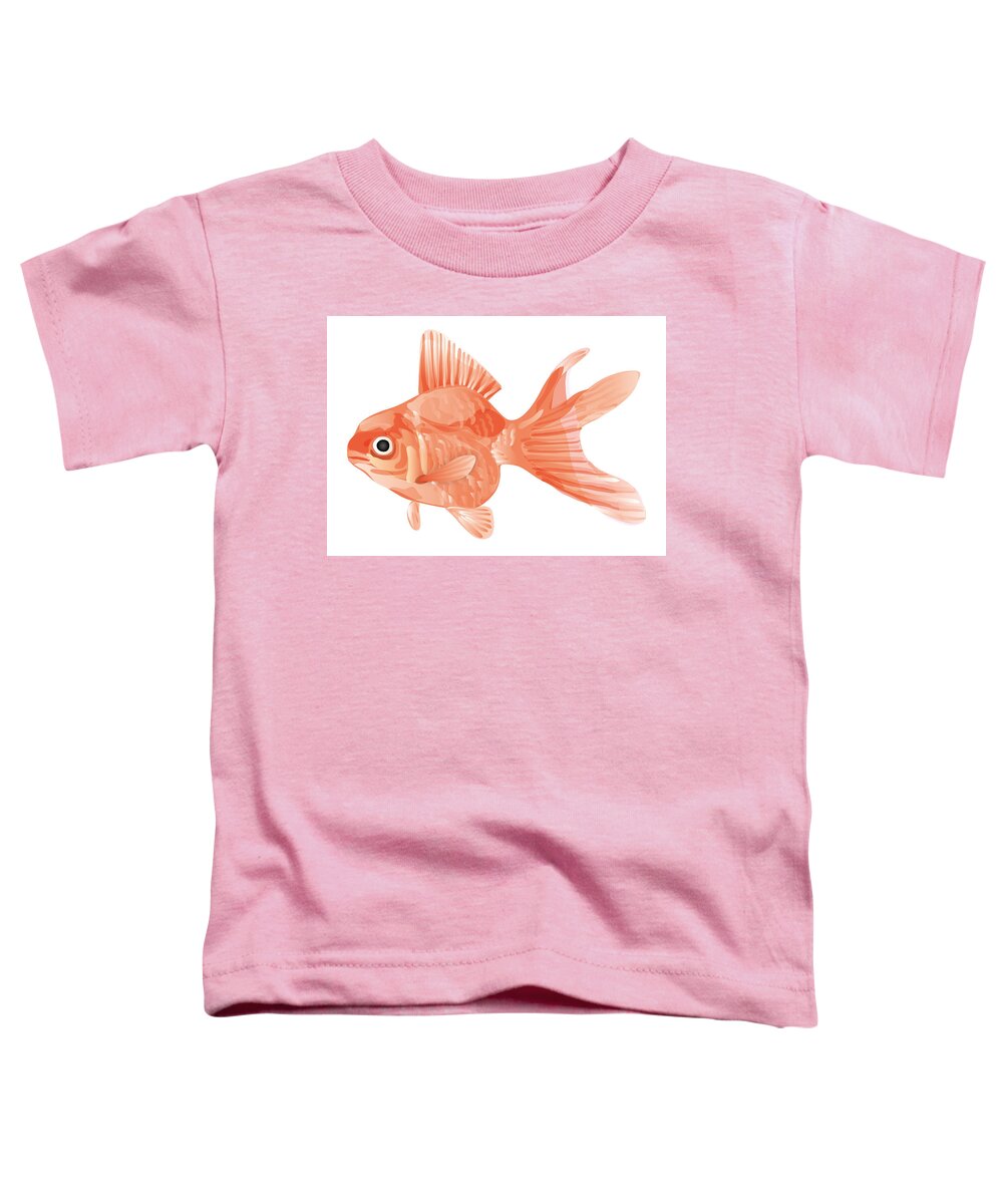  Toddler T-Shirt featuring the digital art Goldfish #1 by Moto-hal