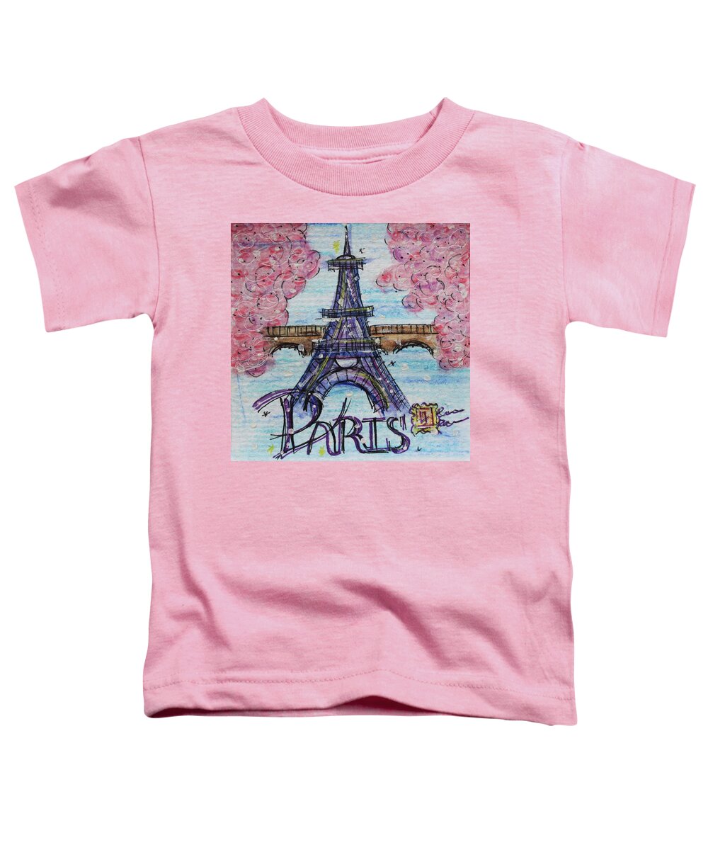 Painting Toddler T-Shirt featuring the painting Paris #1 by Art By Naturallic
