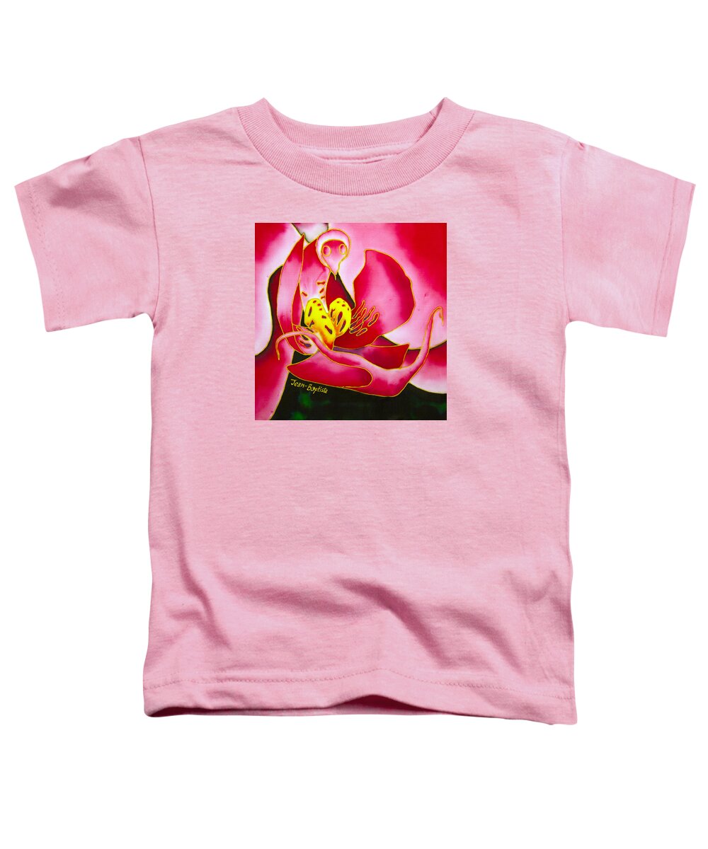 Jean-baptiste Design Toddler T-Shirt featuring the painting Pink Orchid by Daniel Jean-Baptiste