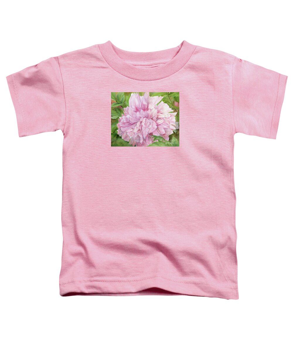 Pink Flower Toddler T-Shirt featuring the painting Pink Peony by Laurie Rohner