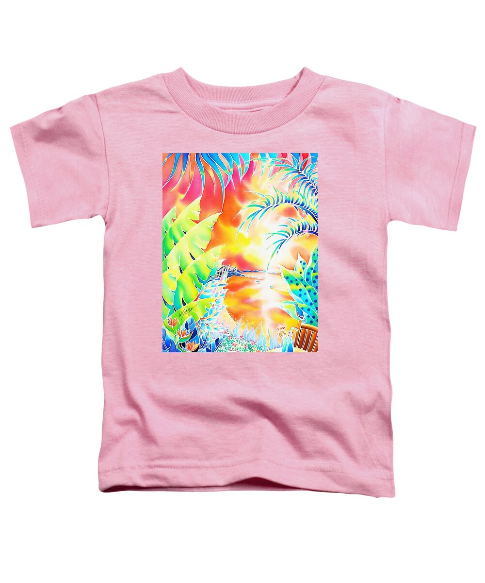 Sunset Toddler T-Shirt featuring the painting Sunset cocktail by Hisayo OHTA