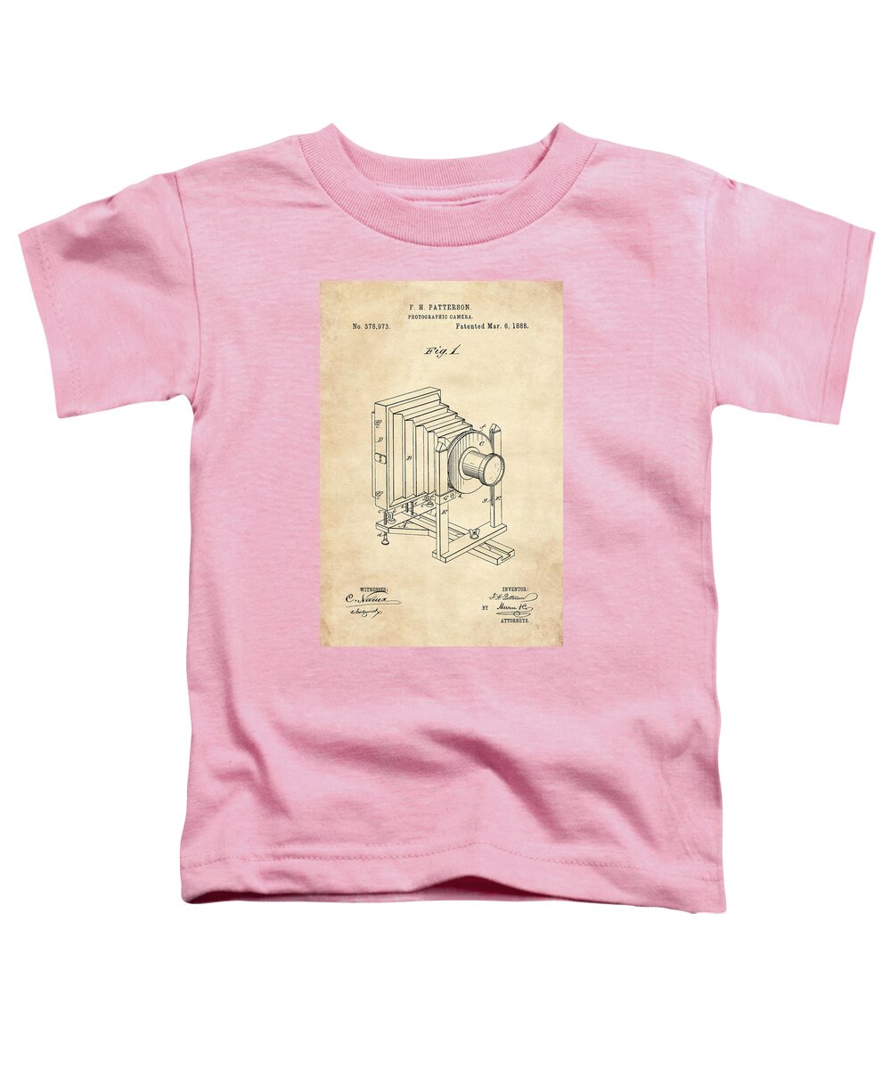 Patent Toddler T-Shirt featuring the digital art 1888 Camera US Patent Invention Drawing - Vintage Tan by Todd Aaron
