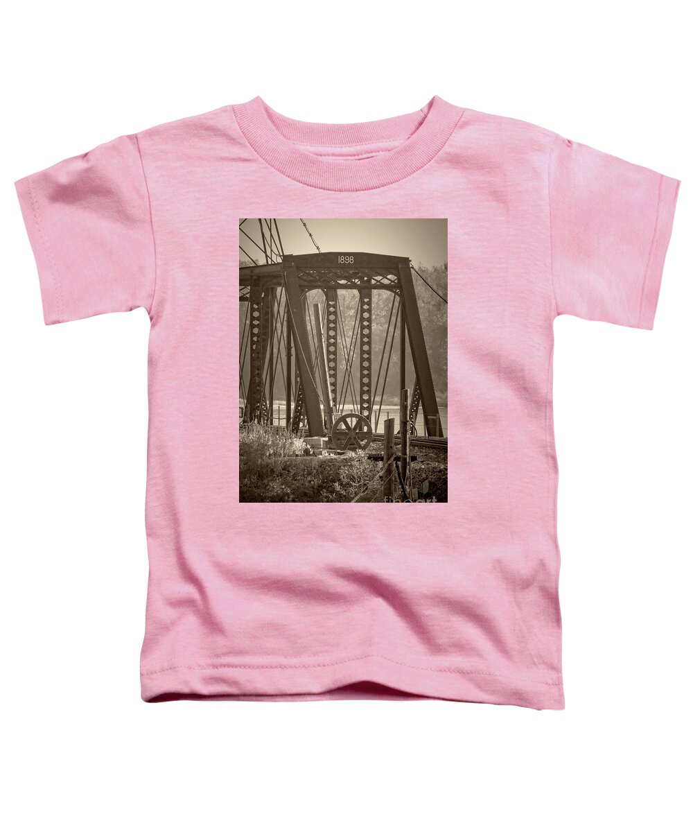 1898 Trestle Toddler T-Shirt featuring the photograph 1898 Trestle in Sepia by Imagery by Charly