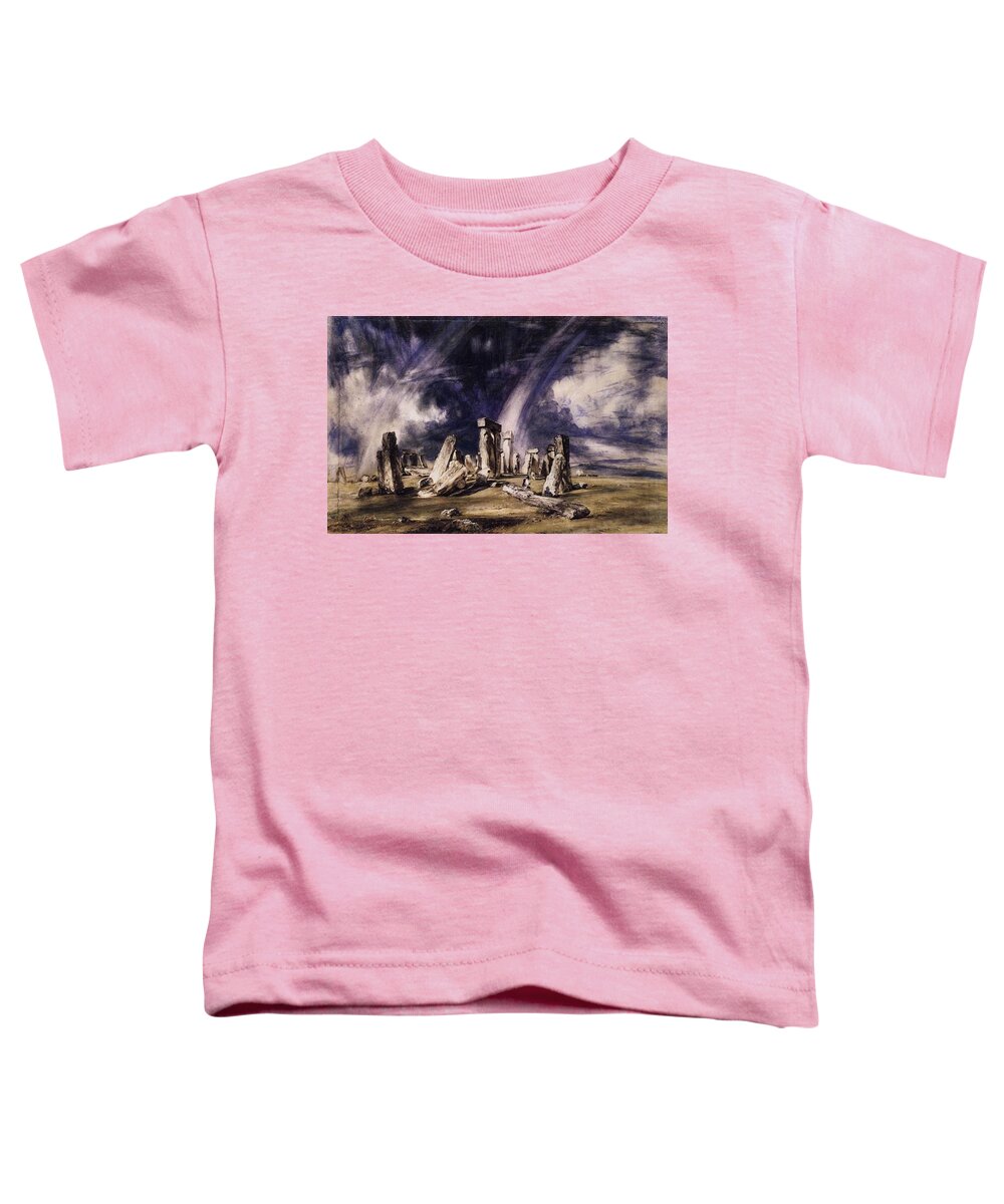 John Constable Toddler T-Shirt featuring the painting Stonehenge #5 by John Constable