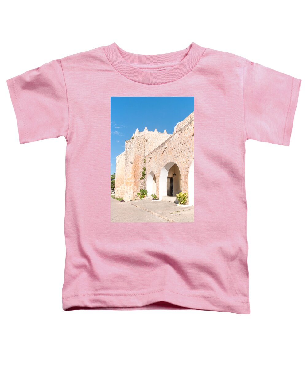Mexico Yucatan Toddler T-Shirt featuring the digital art Convent of San Bernardino #20 by Carol Ailles