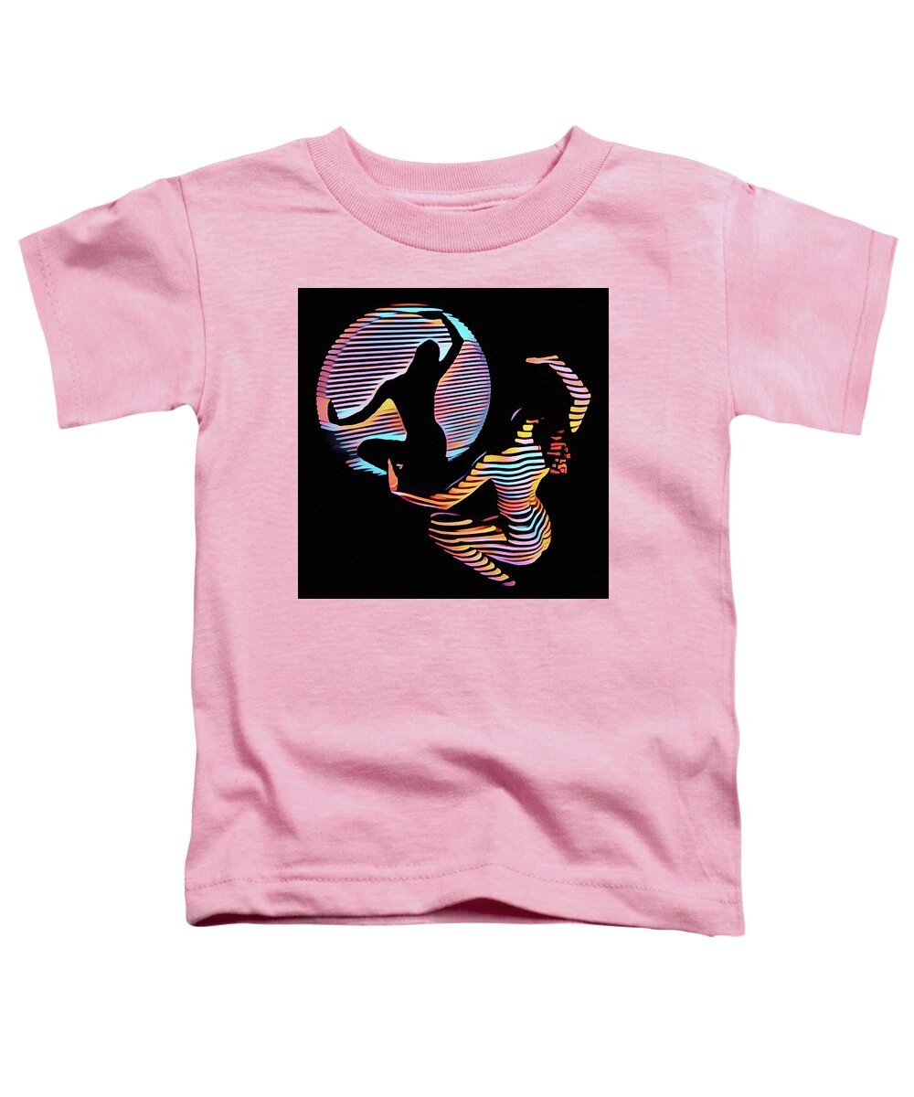 Shadow Toddler T-Shirt featuring the digital art 2039s-MAK Female Figure in Spotlight rendered in Composition style by Chris Maher
