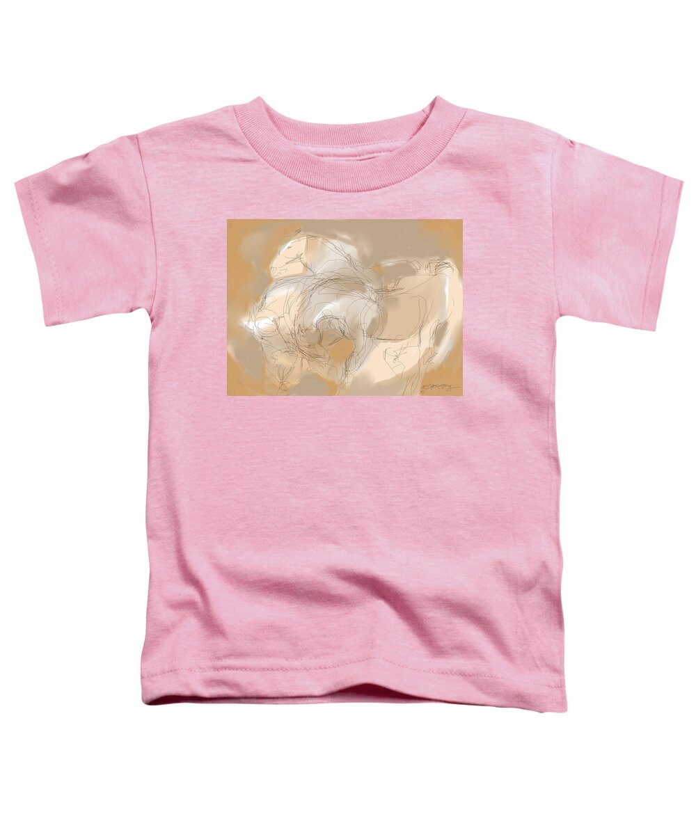 Horse Toddler T-Shirt featuring the digital art 3 Horses by Mary Armstrong