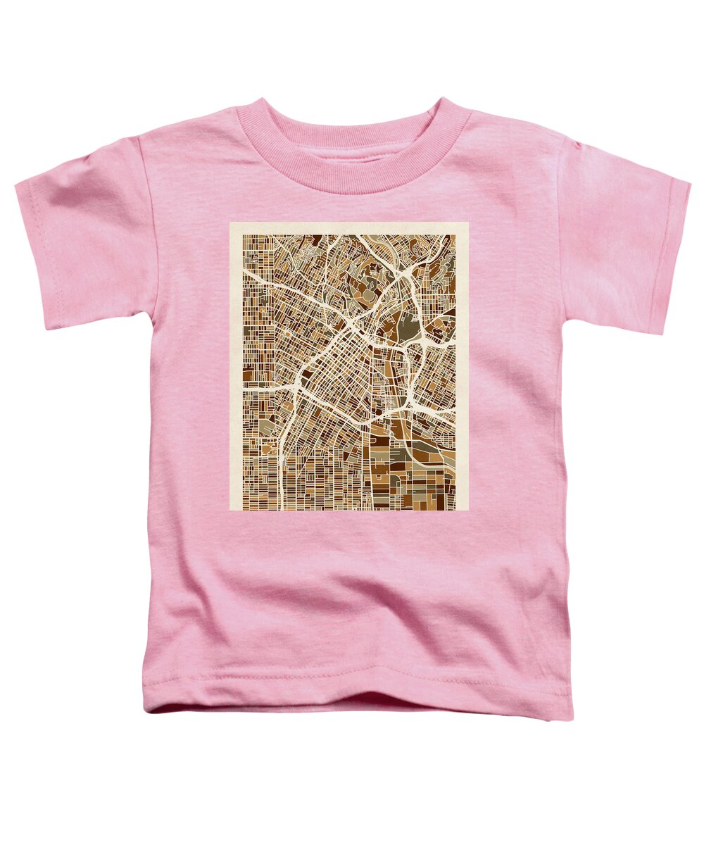 Los Angeles Toddler T-Shirt featuring the digital art Los Angeles City Street Map #6 by Michael Tompsett