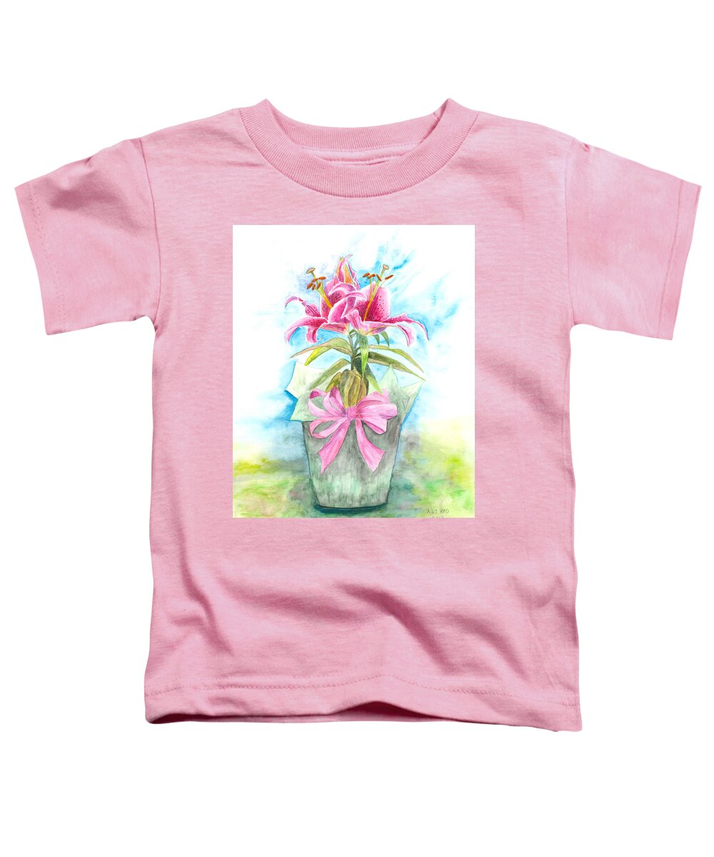 Lily Toddler T-Shirt featuring the painting A Gift by Helian Cornwell