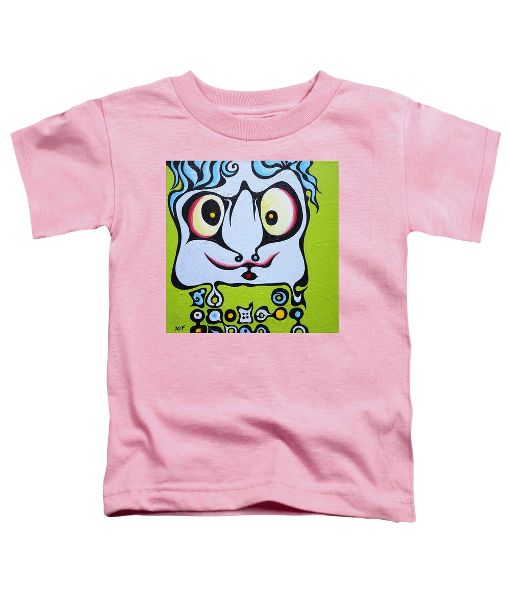 Ace Toddler T-Shirt featuring the painting Ace Kid Mark by Amy Ferrari