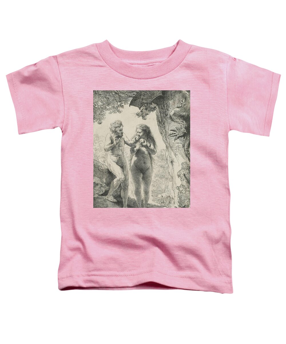Rembrandt Toddler T-Shirt featuring the relief Adam and Eve by Rembrandt