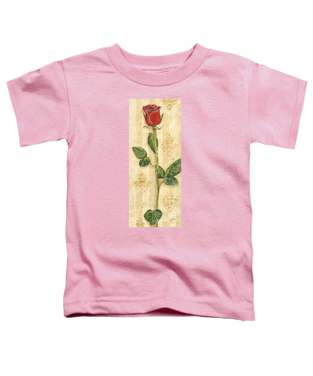 Floral Toddler T-Shirt featuring the painting Allie's Rose Sonata 2 by Debbie DeWitt