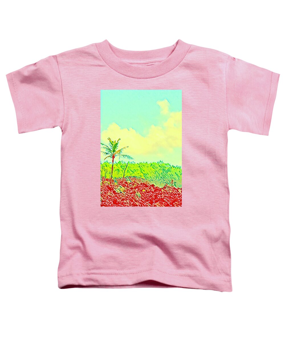 #flowersofaloha #aloha #hawaii Toddler T-Shirt featuring the photograph Aloha Lava Aina Hawaii Sky by Joalene Young