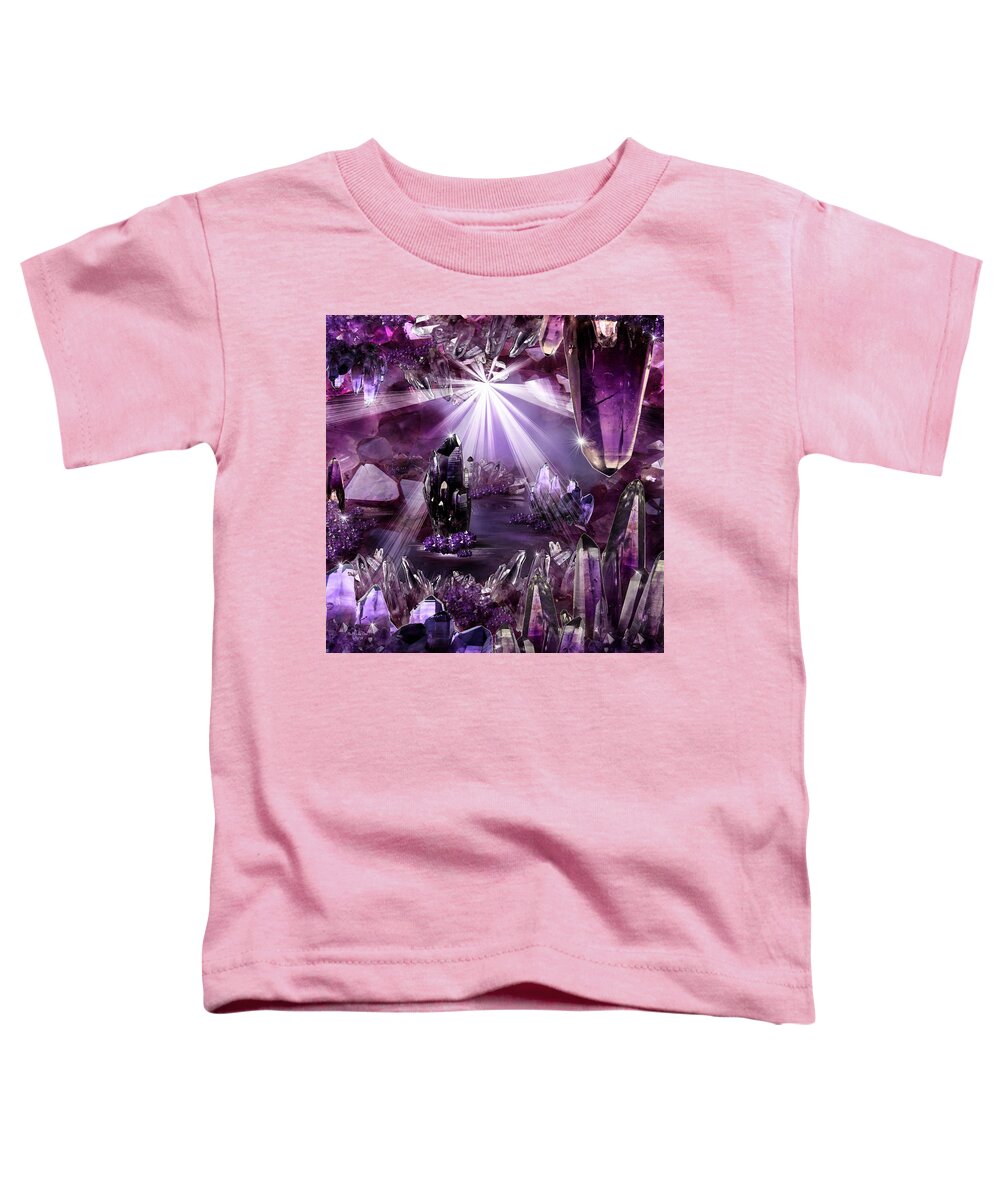 Digital Art Toddler T-Shirt featuring the digital art Amethyst Dreams by Artful Oasis