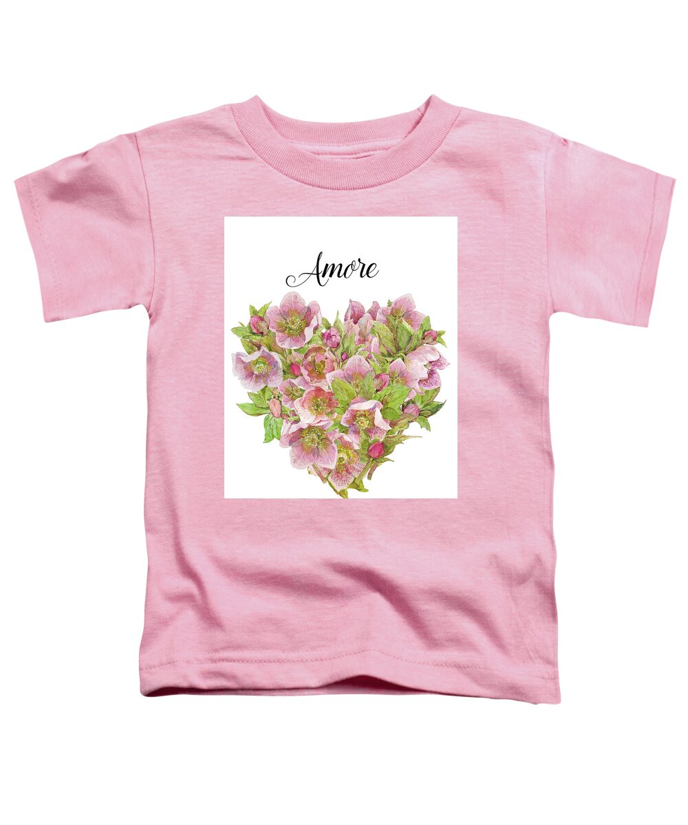 Valentine Toddler T-Shirt featuring the mixed media Amore by Colleen Taylor