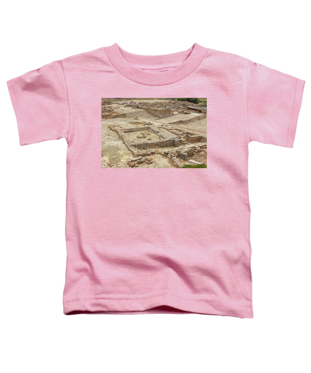 Ancient Toddler T-Shirt featuring the photograph Archeological site of Phaistos in Crete by Patricia Hofmeester