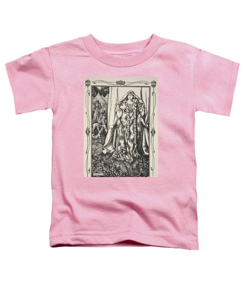 Arthurian Legend Toddler T-Shirt featuring the drawing At the door of one stood a lady by Dora Curtis