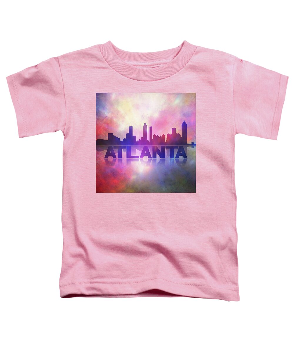 Atlanta City Skyline Toddler T-Shirt featuring the painting Atlanta city skyline by Lilia S