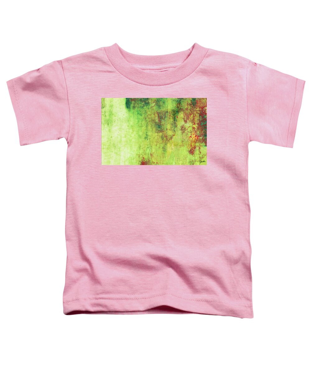 Abstract Toddler T-Shirt featuring the painting Autumn Forest Mist - Pastel Abstract Landscape Art by Modern Abstract