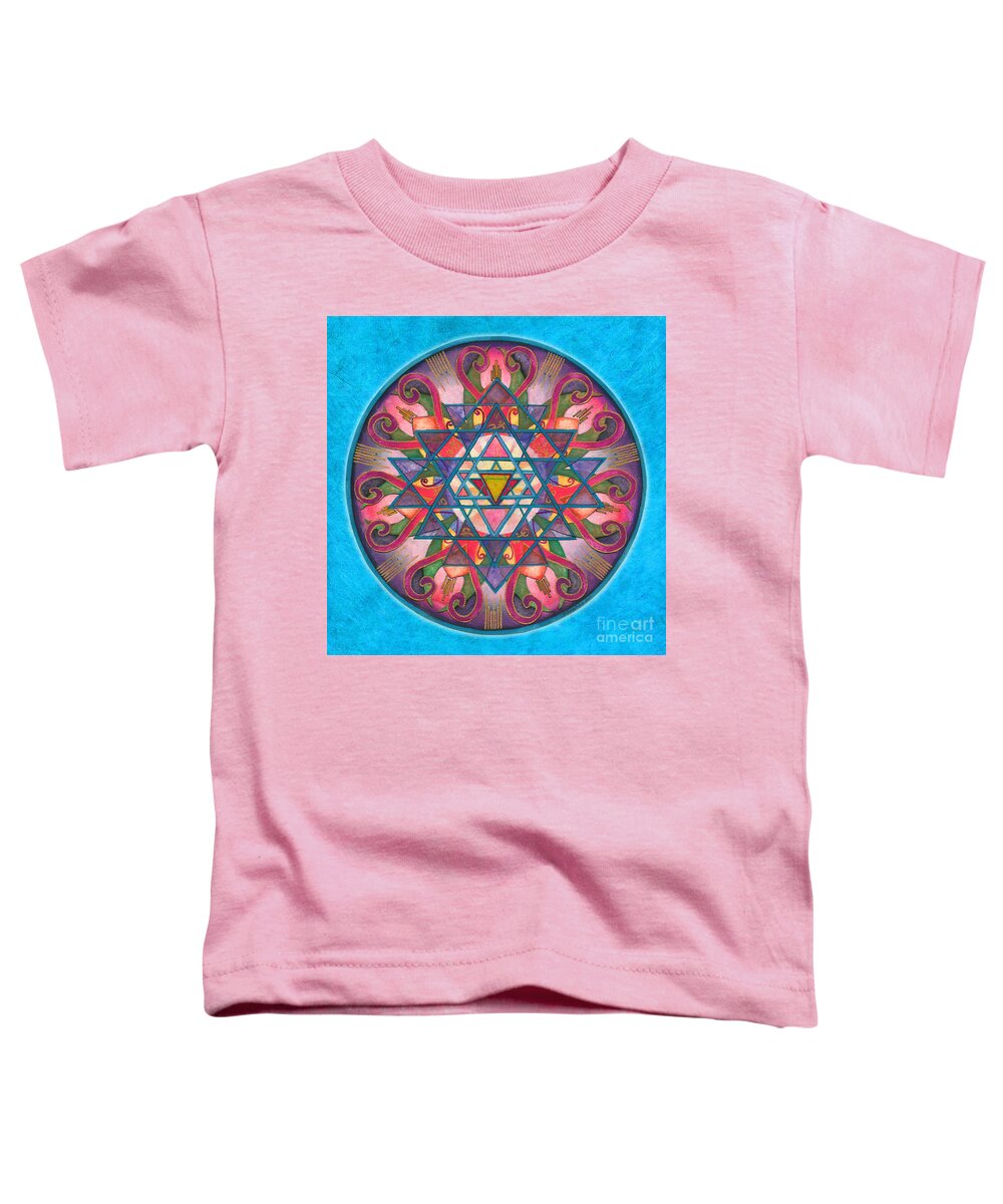 Mandala Toddler T-Shirt featuring the painting Awareness Mandala by Jo Thomas Blaine