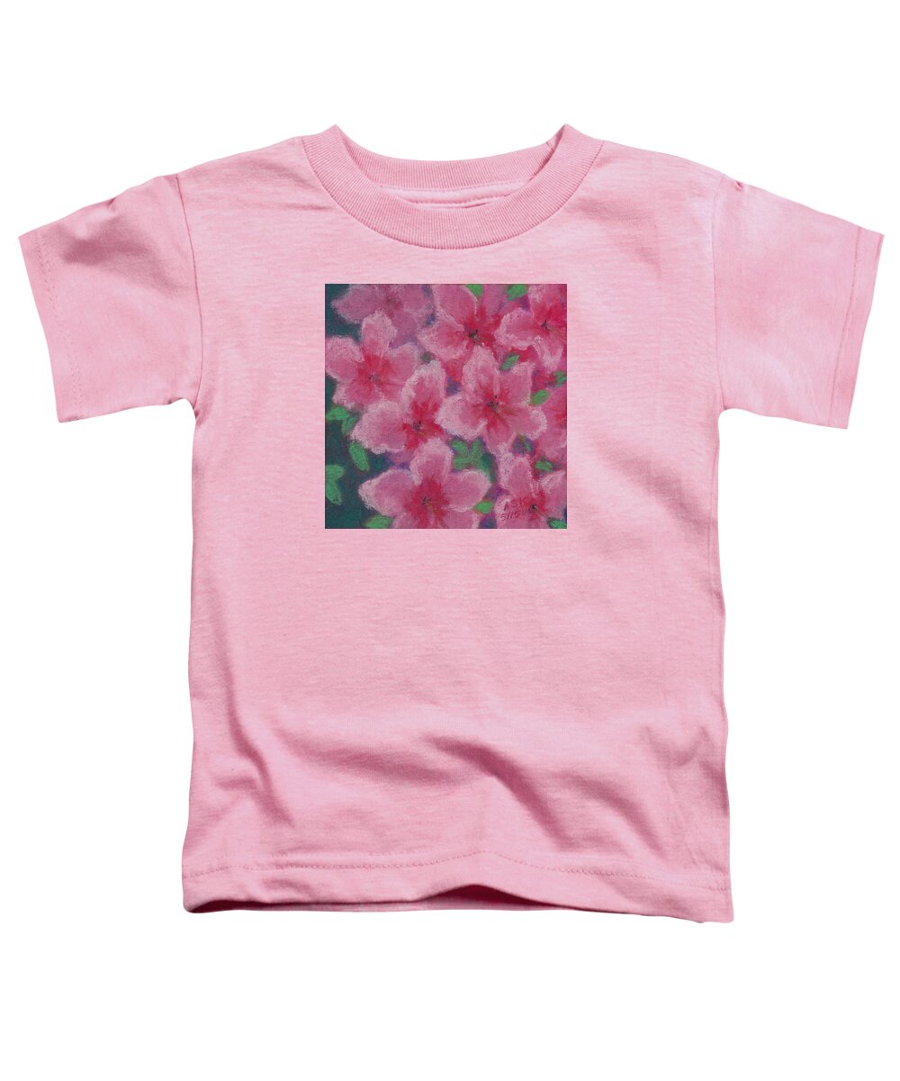 Pink Azaleas Toddler T-Shirt featuring the pastel Azaleas in Pink by Anne Katzeff