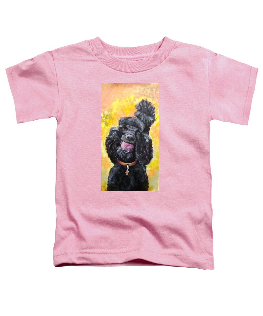 Ball Player Toddler T-Shirt featuring the painting Ball Fanatic by Evi Green