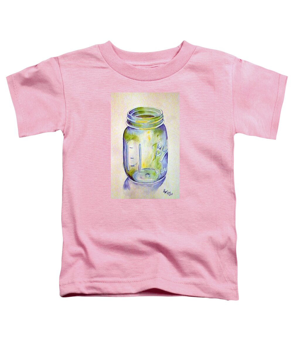 Jar Toddler T-Shirt featuring the painting Ball Mason Jar by Loretta Nash