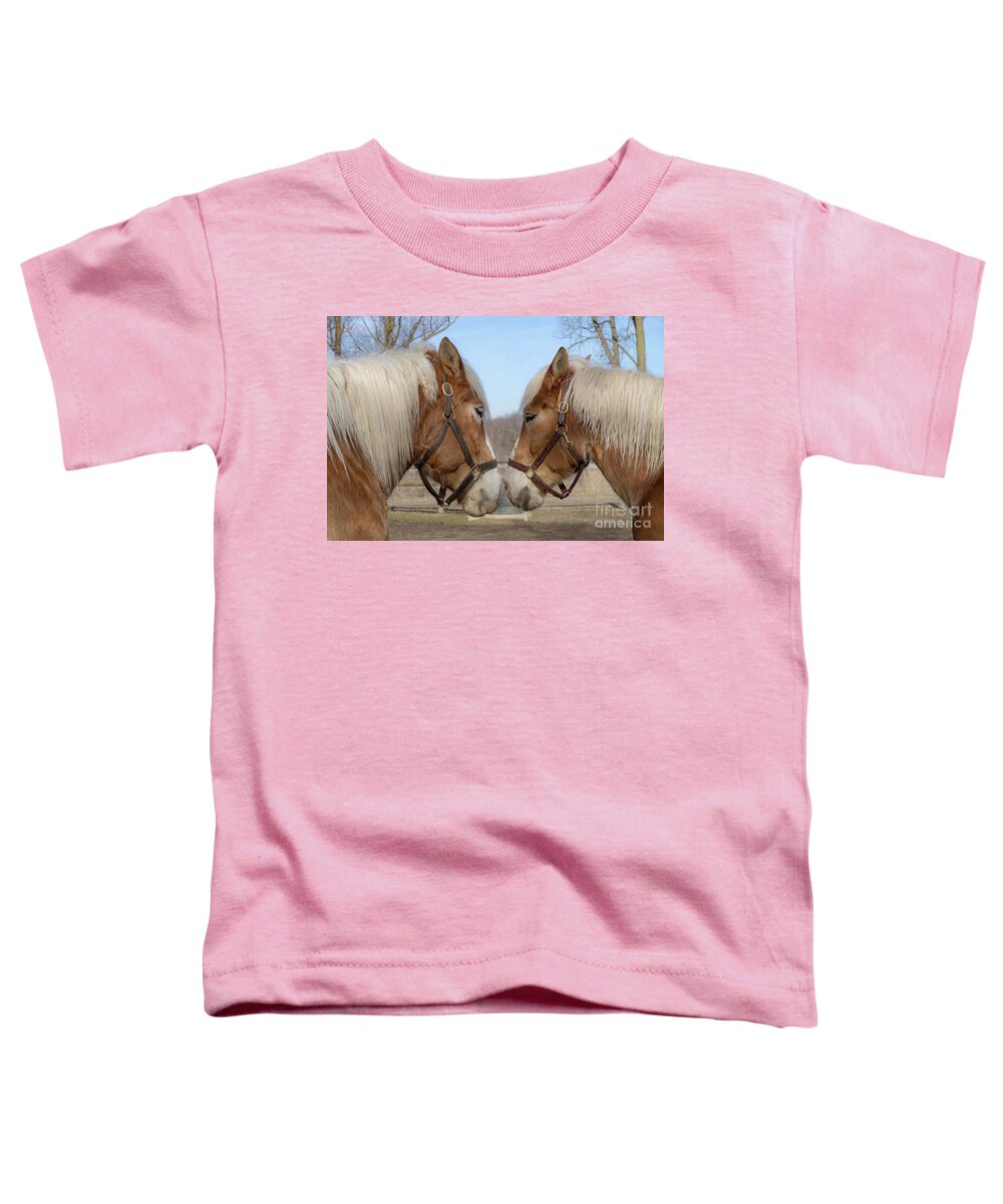 Horses Toddler T-Shirt featuring the photograph Barnyard Buddies by Ann Horn