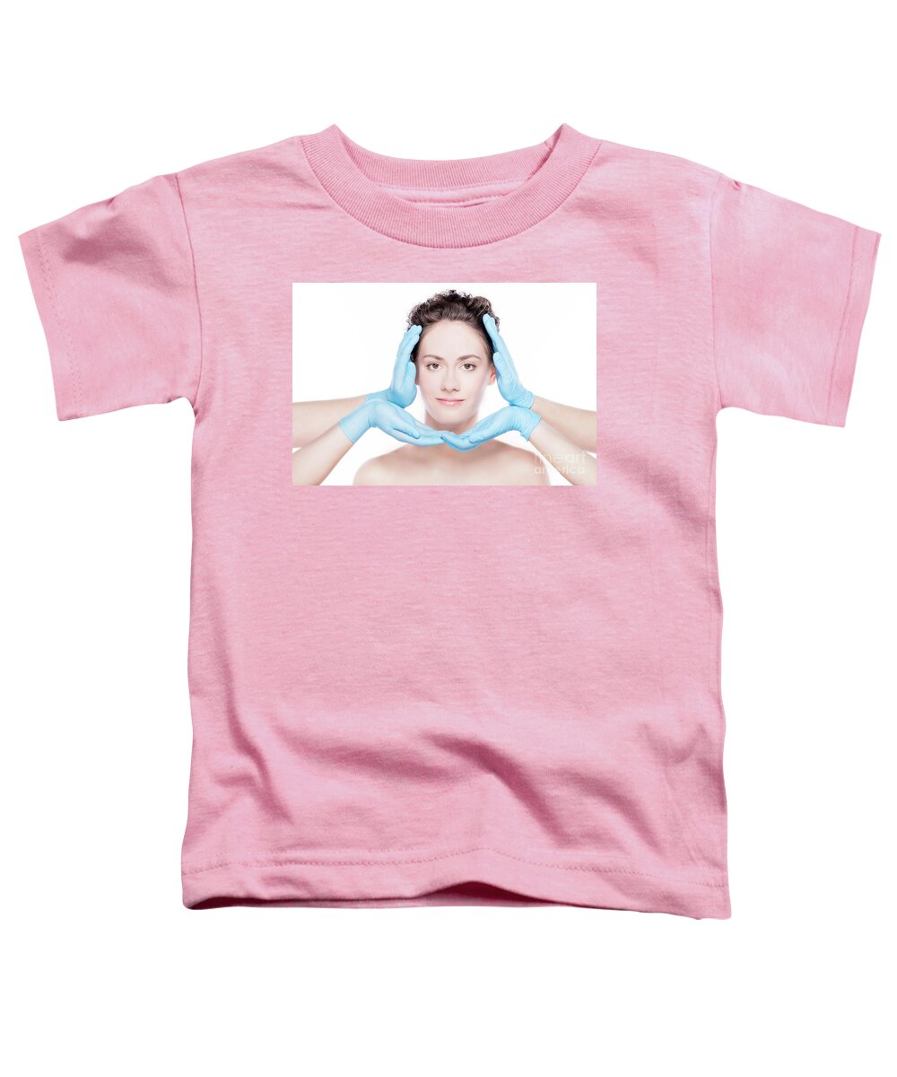 Plastic Toddler T-Shirt featuring the photograph Beautiful woman having her face improved by plastic surgeons. by Michal Bednarek