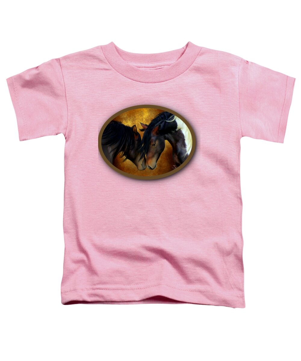 Horses Toddler T-Shirt featuring the painting Best Friends by Becky Herrera