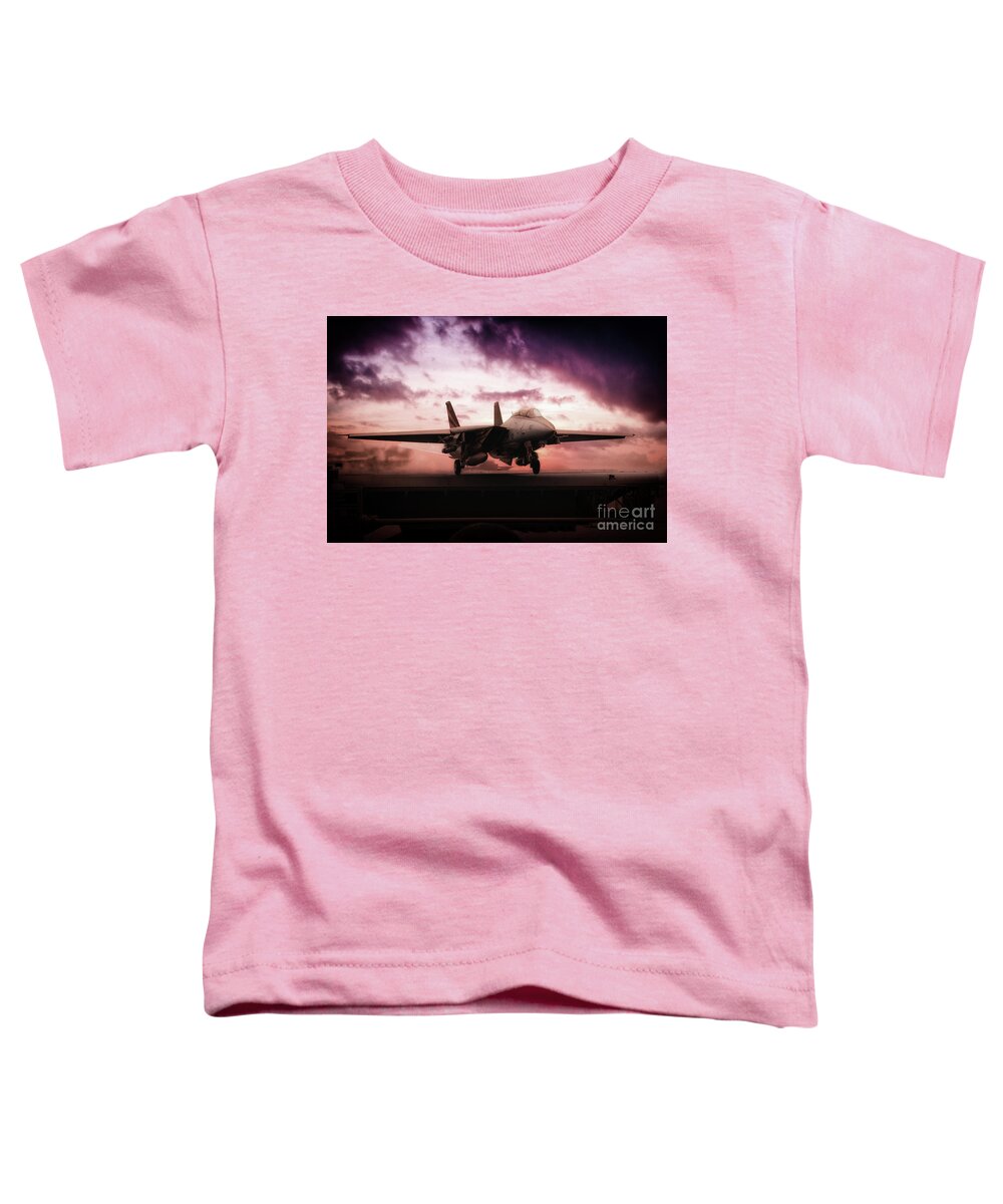 F14 Toddler T-Shirt featuring the digital art Big Cat Launch by Airpower Art