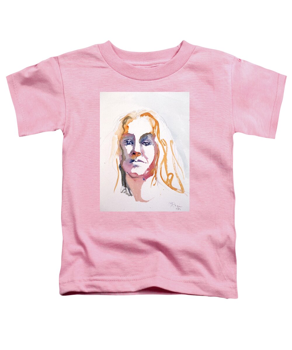 Headshot Toddler T-Shirt featuring the painting Blonde #1 by Barbara Pease