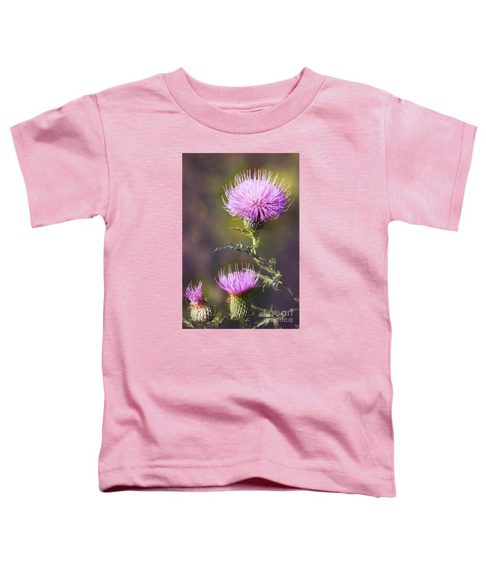 Nature Toddler T-Shirt featuring the photograph Blooming Thistle by Sharon McConnell