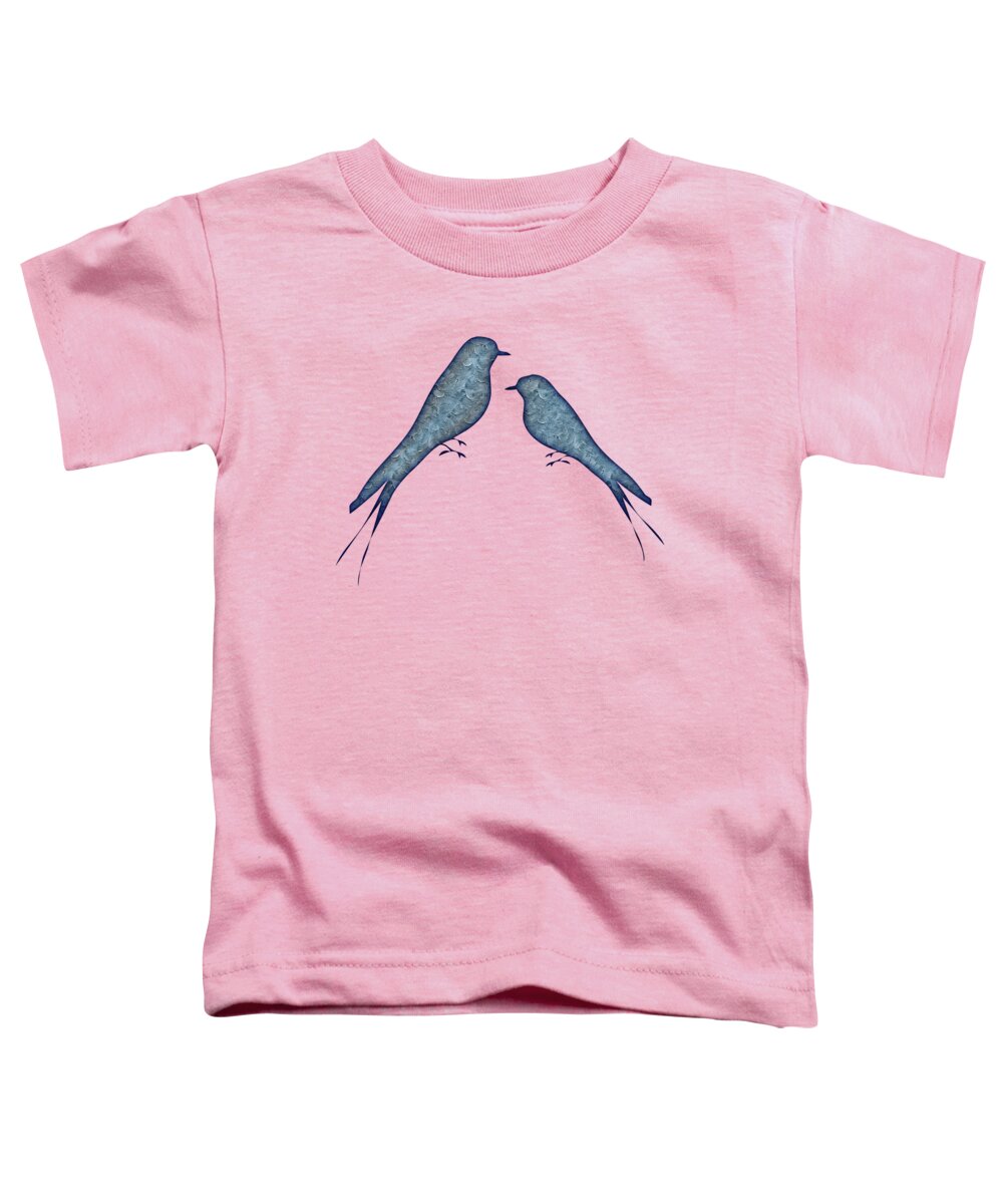Blue Birds Toddler T-Shirt featuring the painting Blue Birds 5 by Movie Poster Prints
