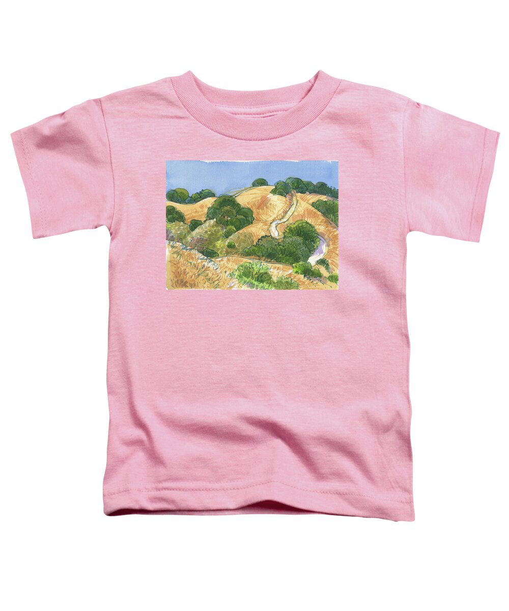 Landscape Toddler T-Shirt featuring the painting Briones Crest Trail in June by Judith Kunzle