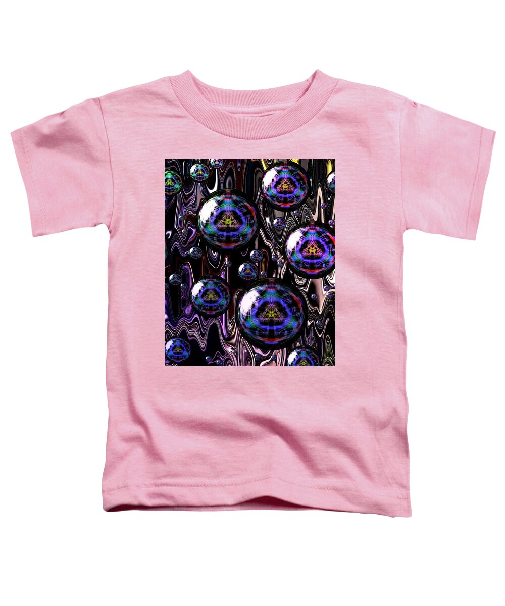 Digital Art Toddler T-Shirt featuring the digital art Bubble Abstract 1a by Belinda Cox